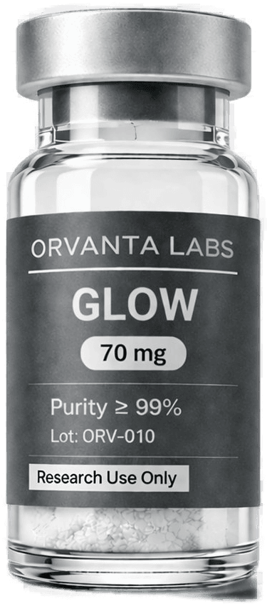 GLOW research peptide vial